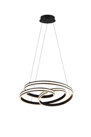 Lámpara de techo colgante Trio Nuria LED negro mate regulable 150cm 326210132