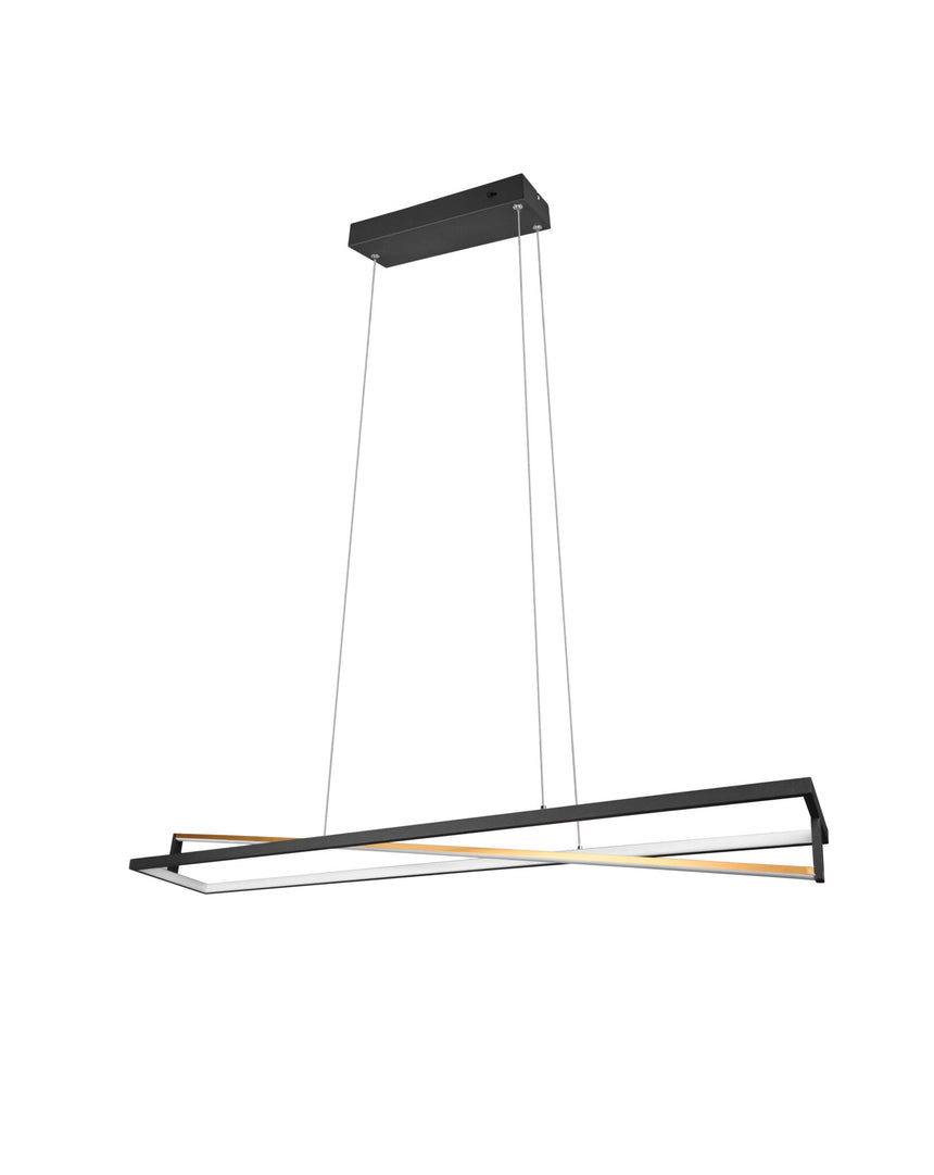 Trio Edge Lámpara colgante LED de metal estera negra 326810132