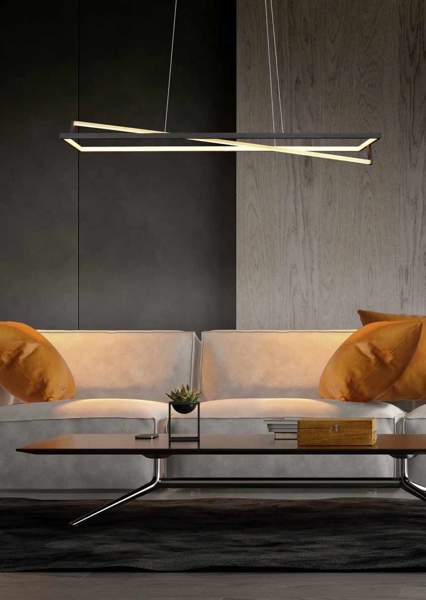 Trio Edge Lámpara colgante LED de metal estera negra 326810132