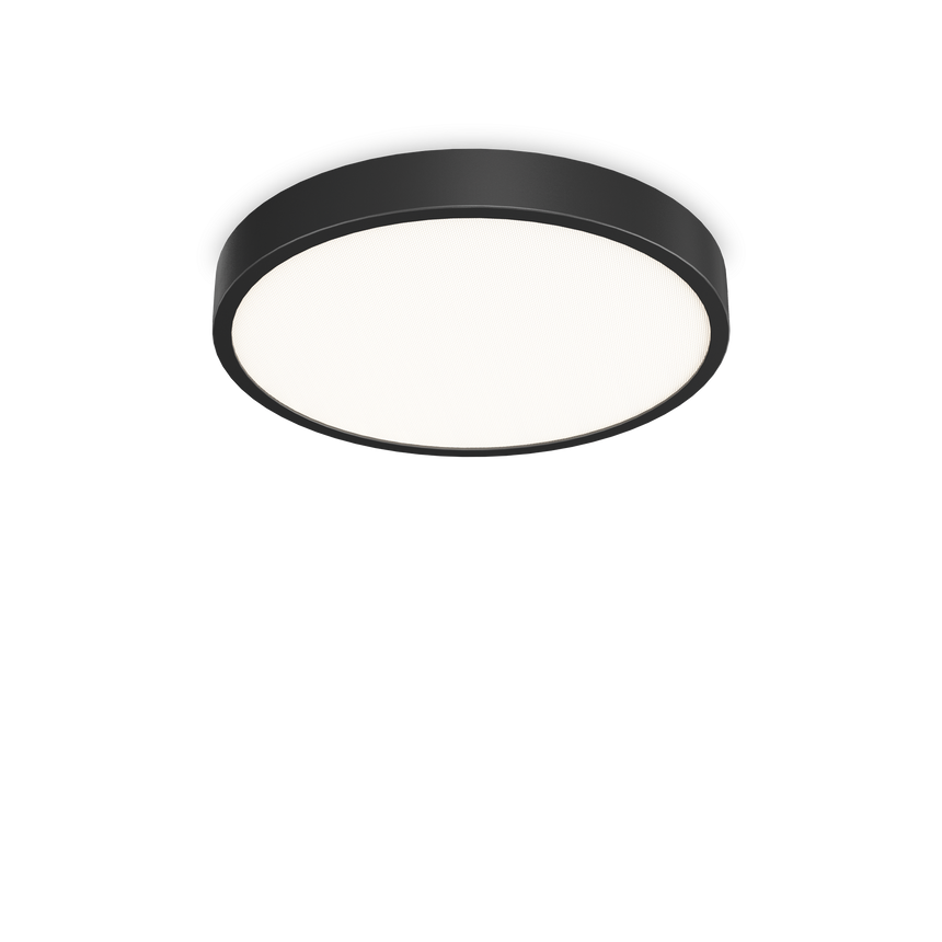 Plafón de baño Ideal Lux Ray negro LED 44W IP44 Ø60cm 327686