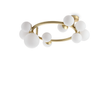 Plafón de techo Ideal Lux Perlage blanco cristal 10 luces 150W Ø70cm 327815