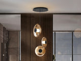 Lámpara de techo colgante Schuller Diabolo 3 luces negro y dorado 3000K Ø45cm 327848