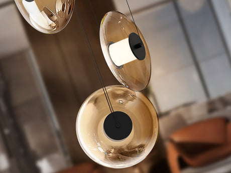 Lámpara de techo colgante Schuller Diabolo 3 luces negro y dorado 3000K Ø45cm 327848 — vista 3
