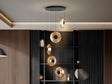 Lámpara de techo colgante Schuller Diabolo 5 luces negro y dorado 3000K 2 metros Ø58cm 327930