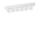 Plafón de techo Ideal Lux Binomio blanco cristal LED 6 luces 18W Ø43,5cm 328256