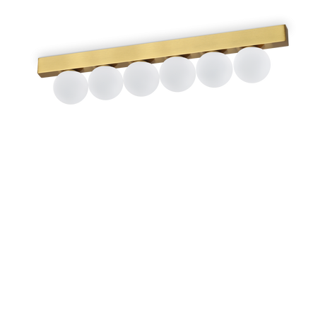 Plafón de techo Ideal Lux Binomio cristal LED 6 luces 18W 43,5cm latón — ref. 328263 (1)