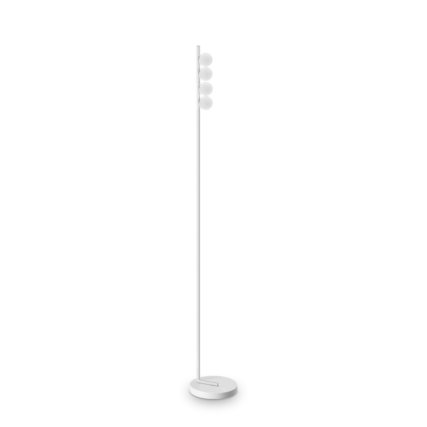 Lámpara de pie Ideal Lux Binomio blanco cristal LED 4 luces 12W 155cm 328317