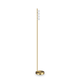 Lámpara de pie Ideal Lux Binomio latón cristal LED 4 luces 12W 155cm 328324