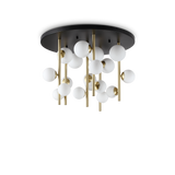 Plafón de techo Ideal Lux Perlage blanco cristal 18 luces 270W Ø70cm 328393