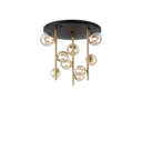 Plafón de techo Ideal Lux Perlage cristal 9 luces 135W Ø50cm ámbar — ref. 328409 (1)