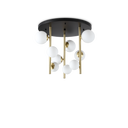 Plafón de techo Ideal Lux Perlage blanco cristal 9 luces 135W Ø50cm 328423