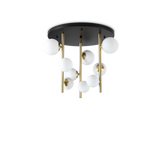 Plafón de techo Ideal Lux Perlage blanco cristal 9 luces 135W Ø50cm 328423