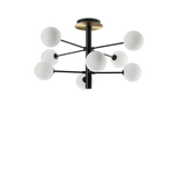 Plafón de techo Ideal Lux Cosmopolitan negro cristal 8 luces 120W Ø64cm 328485