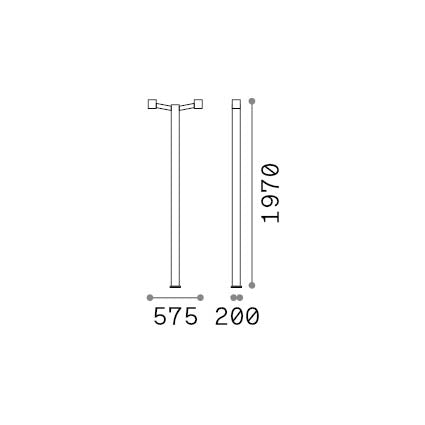 Farola de exterior Ideal Lux Clio 2 luces IP44 197cm E27 marrón café — ref. 328836 (2)