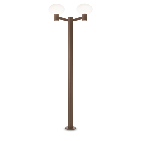 Farola de exterior Ideal Lux Clio marrón café 2 luces 84W IP44 197cm 328836