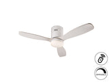 Ventilador de techo Schuller Siroco Mini LED blanco madera CCT regulable Ø107cm 329361D ambiente