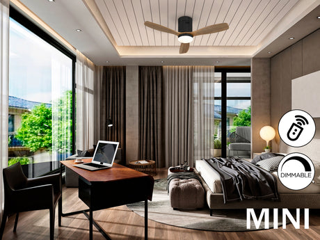 Ventilador de techo Schuller Siroco Mini LED negro y no