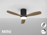Ventilador de techo Schuller Siroco Mini LED negro y nogal madera CCT regulable Ø107cm 329385D vista 4