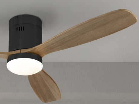 Ventilador de techo Schuller Siroco LED negro y nogal madera CCT regulable Ø132cm 329514D vista 2