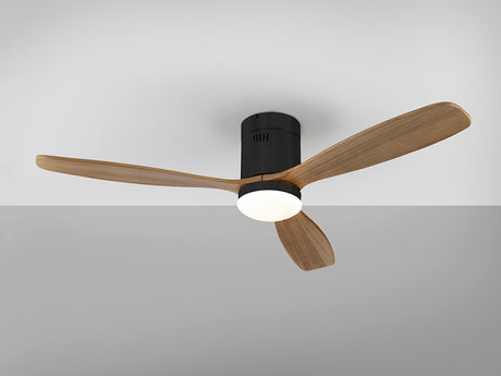 Ventilador de techo Schuller Siroco LED negro y nogal madera CCT regulable Ø132cm 329514D - imagen 5