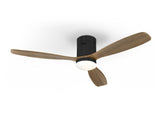 Ventilador de techo Schuller Siroco LED negro y nogal madera CCT regulable Ø132cm 329514D ambiente