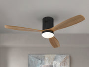 Ventilador de techo Schuller Siroco LED negro y nogal madera CCT regulable Ø132cm 329514D