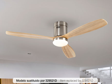Schuller Siroco Ventilador níquel y madera Diámetro 132 329521