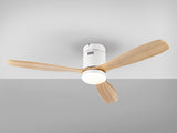 Ventilador de techo Schuller Siroco LED blanco y madera CCT regulable Ø132cm 329576D