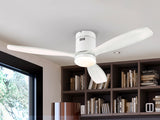 Ventilador de techo Schuller Siroco LED blanco madera CCT regulable Ø132cm 329583D - vista alternativa