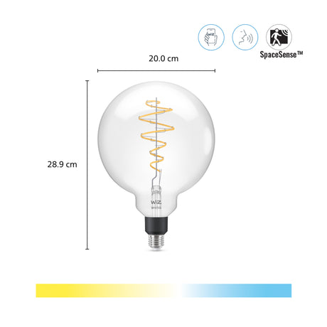 Bombilla de filamento Philips Tunable White regulable transparente G200 470lm 786731 - vista alternativa