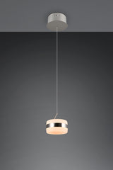 Lámpara de techo colgante Trio Dios LED níquel mate 150cm 331410107