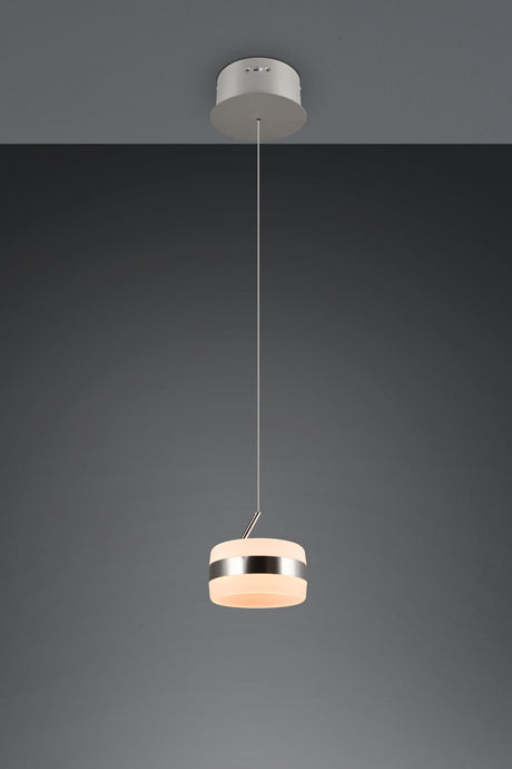 Lámpara de techo colgante Trio Dios LED níquel mate 150cm 331410107