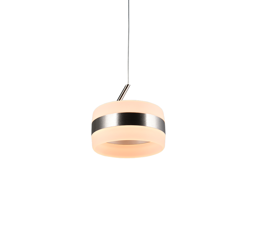 Lámpara de techo colgante Trio Dios LED níquel mate 150cm 331410107