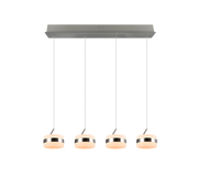 Lámpara de techo colgante Trio Dios LED níquel mate 150cm 331410407
