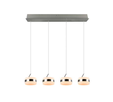 Lámpara de techo colgante Trio Dios LED níquel mate 150cm 331410407