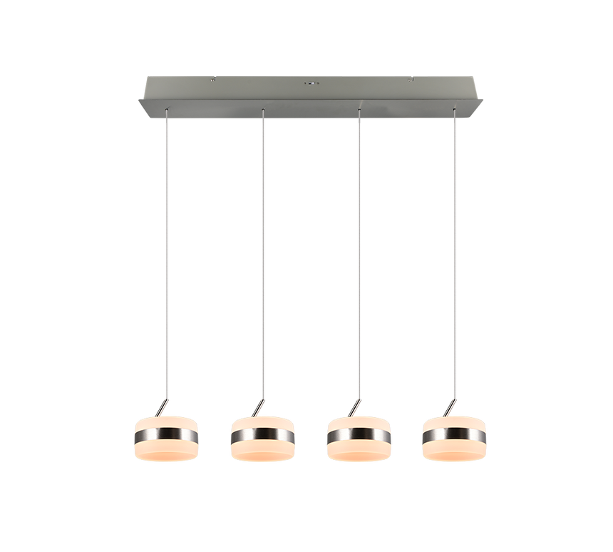 Lámpara de techo colgante Trio Dios LED níquel mate 150cm 331410407