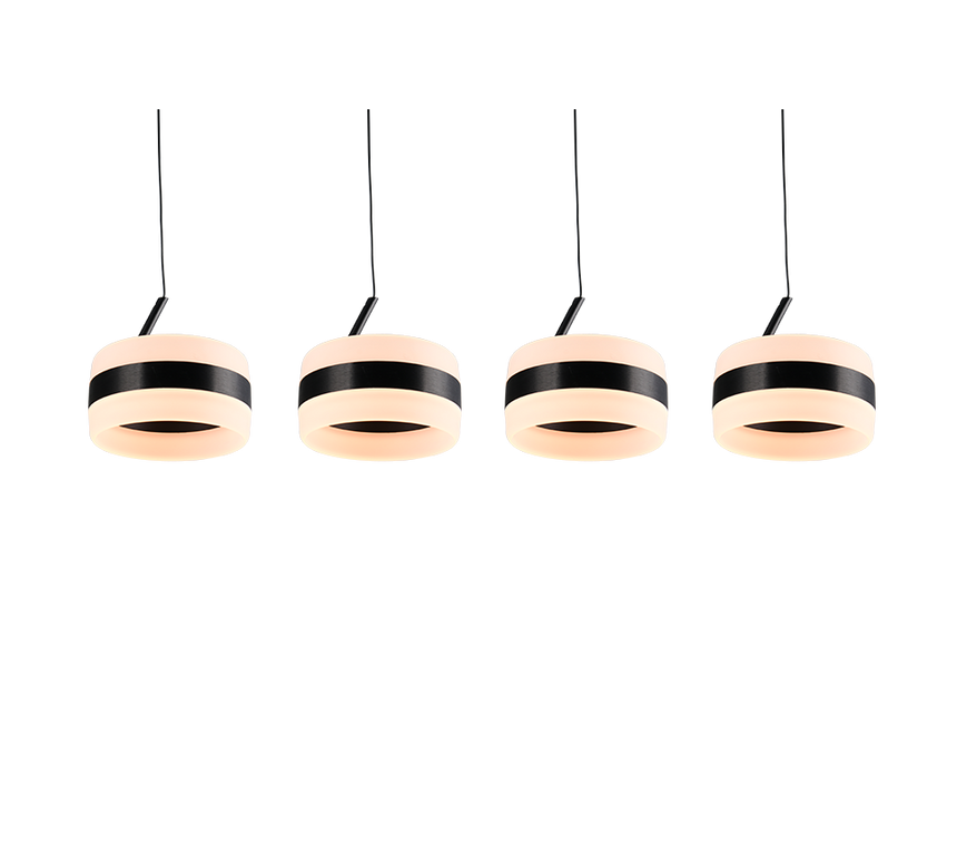 Lámpara de techo colgante Trio Dios LED negro mate 150cm 331410432