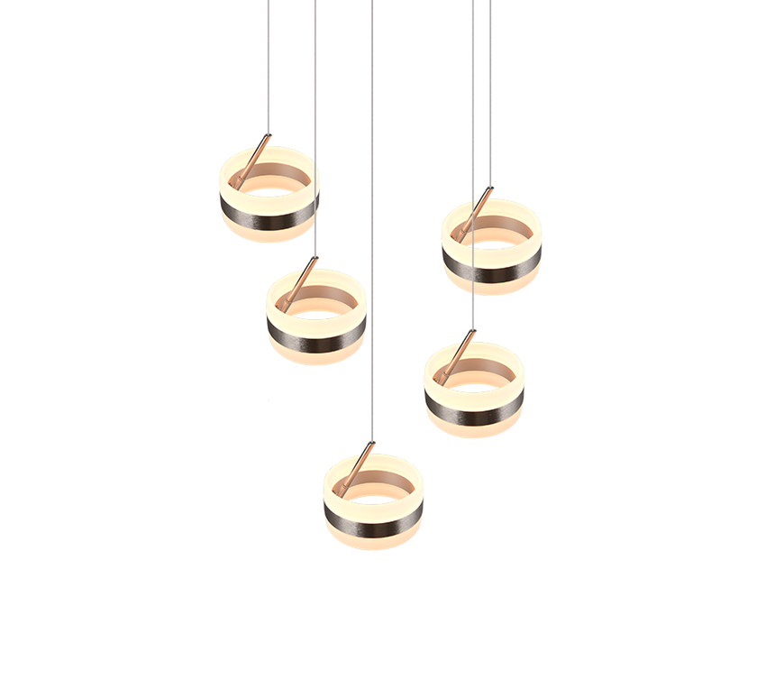 Lámpara de techo colgante Trio Dios LED níquel mate 150cm 331430507