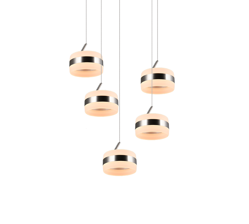 Lámpara de techo colgante Trio Dios LED níquel mate 150cm 331430507