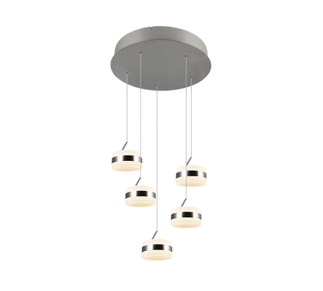 Lámpara de techo colgante Trio Dios LED níquel mate 150cm 331430507