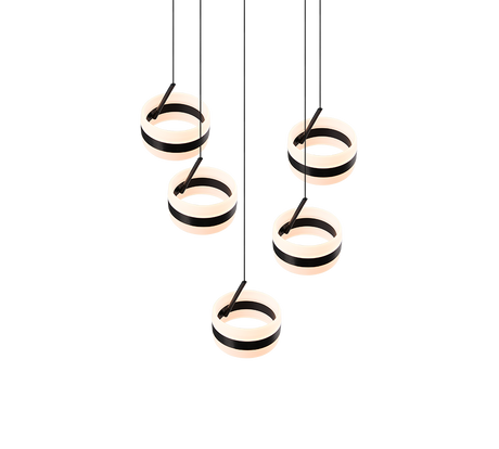 Lámpara de techo colgante Trio Dios LED negro mate 150cm 331430532
