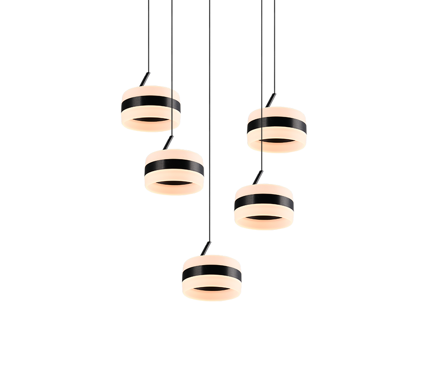Lámpara de techo colgante Trio Dios LED negro mate 150cm 331430532