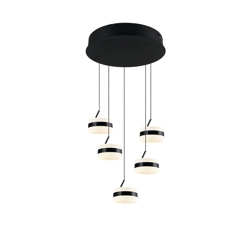 Lámpara de techo colgante Trio Dios LED negro mate 150cm 331430532