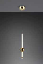 Lámpara de techo colgante Trio Melita LED latón mate 150cm 331510108