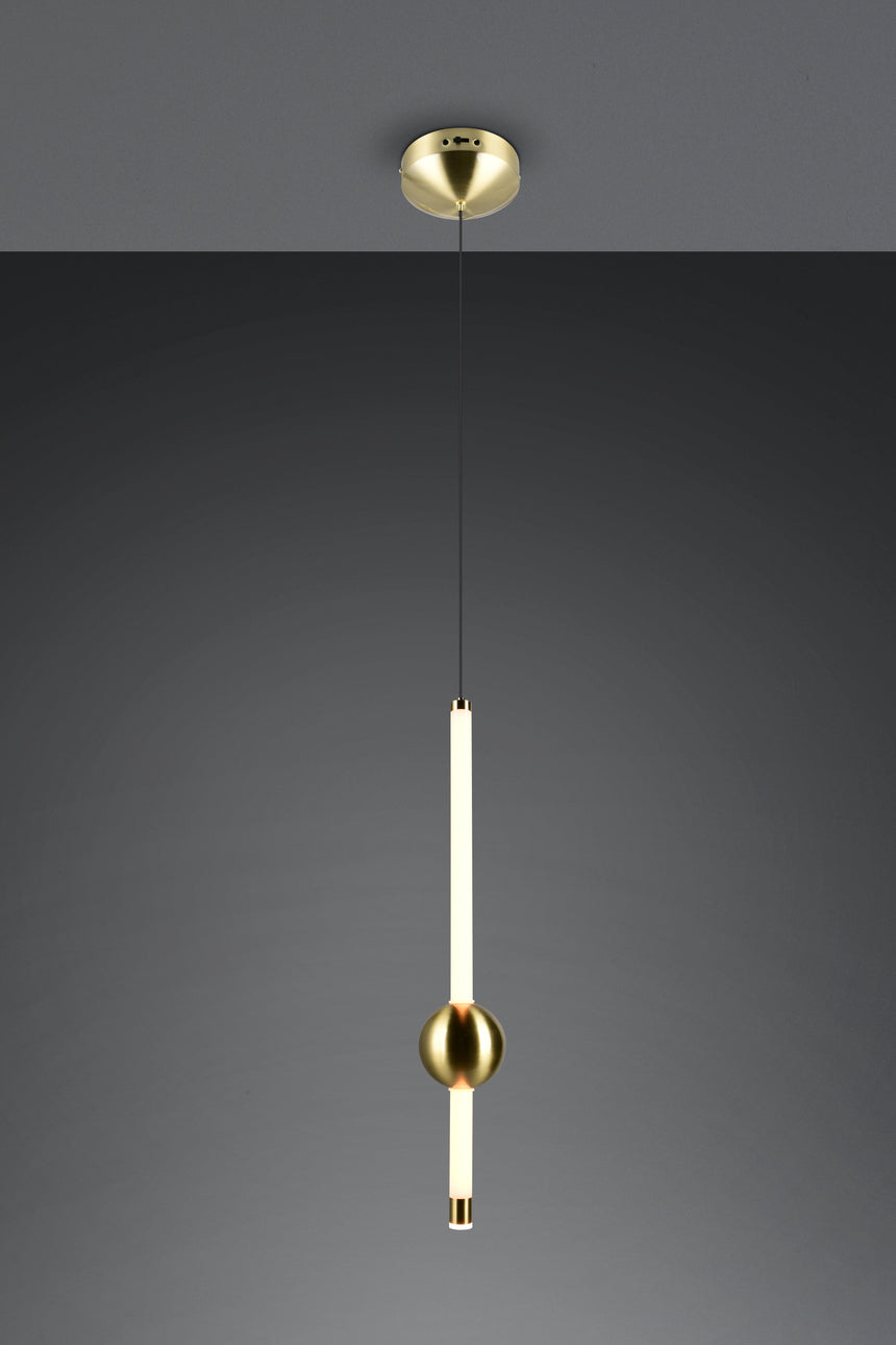 Lámpara de techo colgante Trio Melita LED latón mate 150cm 331510108