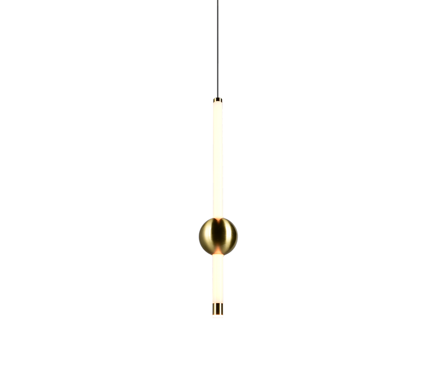 Lámpara de techo colgante Trio Melita LED latón mate 150cm 331510108