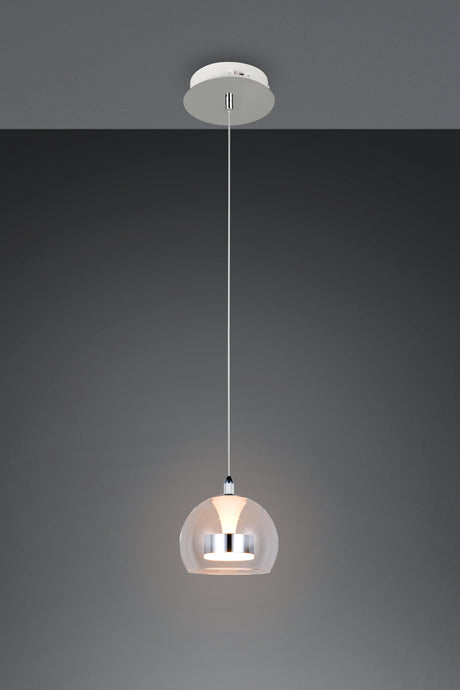 Lámpara de techo colgante Trio Flynt LED cromo 150cm 331610106