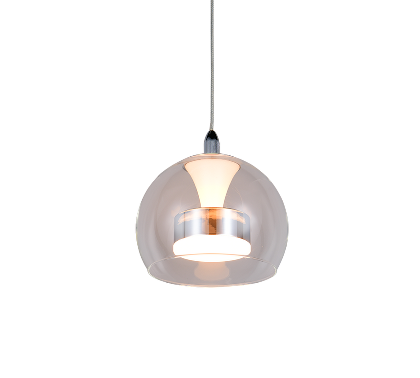Lámpara de techo colgante Trio Flynt LED cromo 150cm 331610106