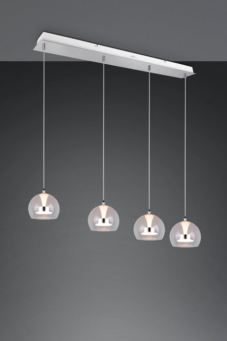 Lámpara de techo colgante Trio Flynt LED cromo 150cm 331610406