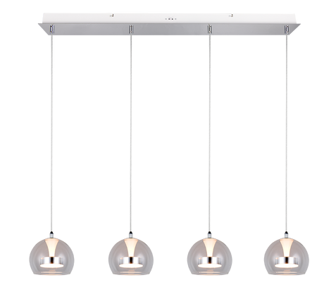 Lámpara de techo colgante Trio Flynt LED cromo 150cm 331610406
